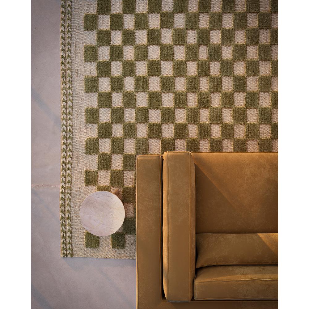 Contemporary Runner Area Rug, Green, 2'6" X 8' Runner
