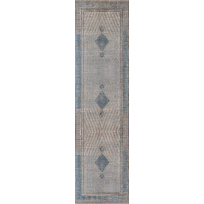 Traditional Runner Area Rug, Blue, 2'3" X 7'6" Runner