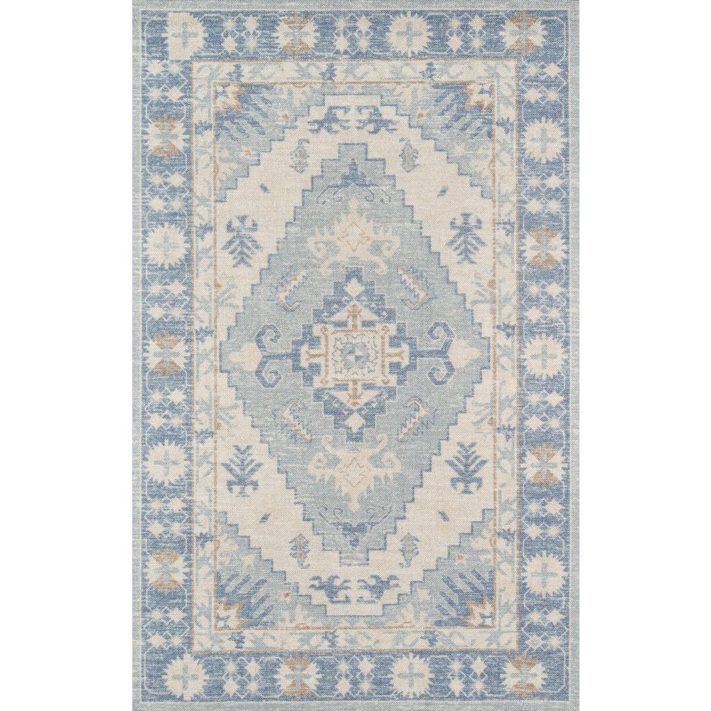 Traditional Rectangle Area Rug, Blue, 5'3" X 7'6"