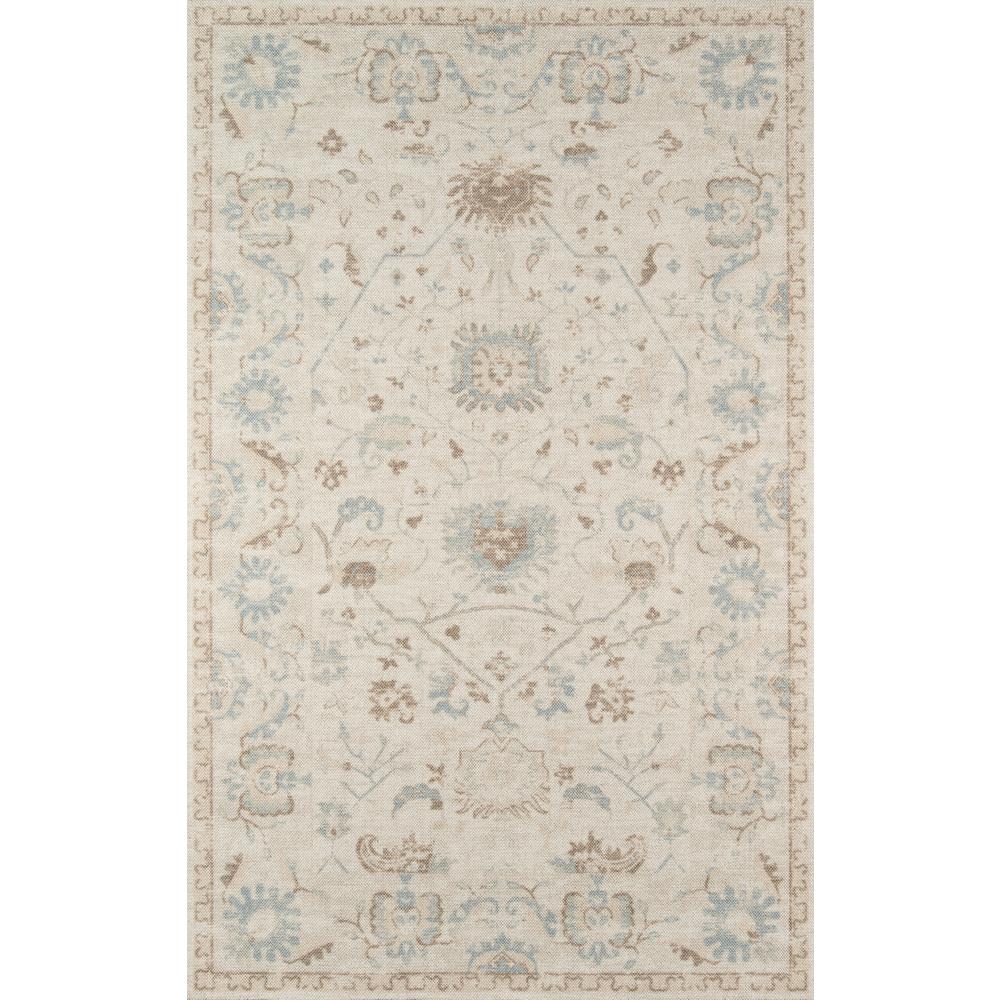Traditional Rectangle Area Rug, Beige, 5'3" X 7'6"