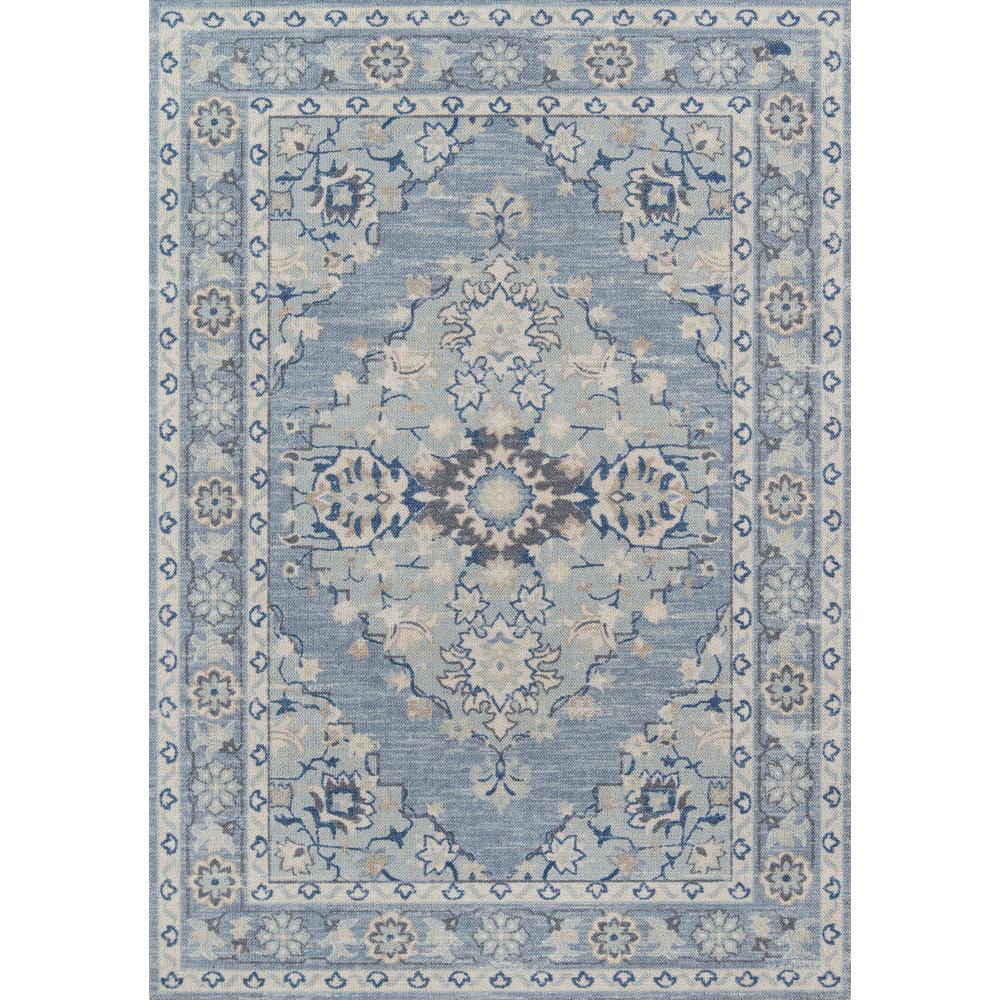 Traditional Rectangle Area Rug, Blue, 5'3" X 7'6"