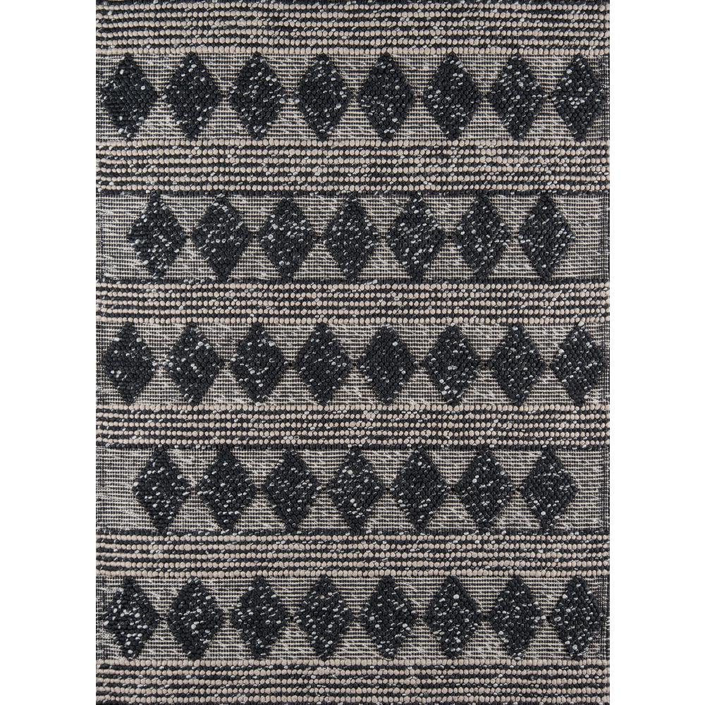 Contemporary Rectangle Area Rug, Charcoal, 5' X 7'