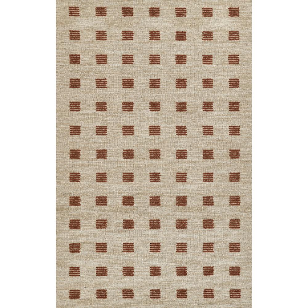 Contemporary Rectangle Area Rug, Rust, 5' X 8'