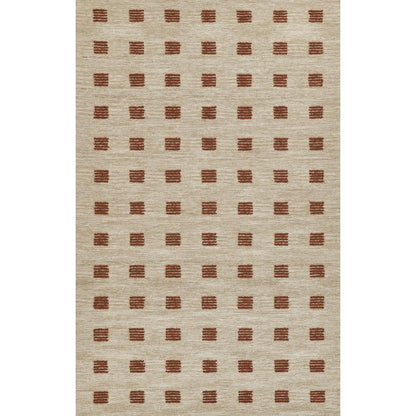Contemporary Rectangle Area Rug, Rust, 5' X 8'