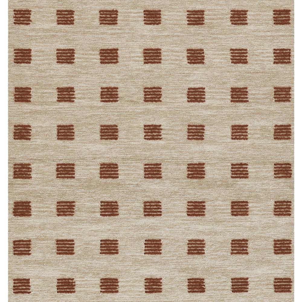 Contemporary Rectangle Area Rug, Rust, 5' X 8'