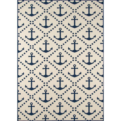 Contemporary Rectangle Area Rug, Ivory, 3'11" X 5'7"