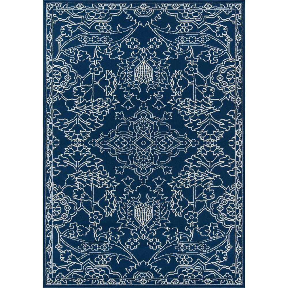 Traditional Rectangle Area Rug, Blue, 3'11" X 5'7"