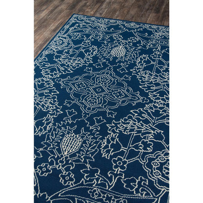 Traditional Rectangle Area Rug, Blue, 3'11" X 5'7"