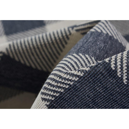 Modern Rectangle Area Rug, Denim, 3'11" X 5'7"