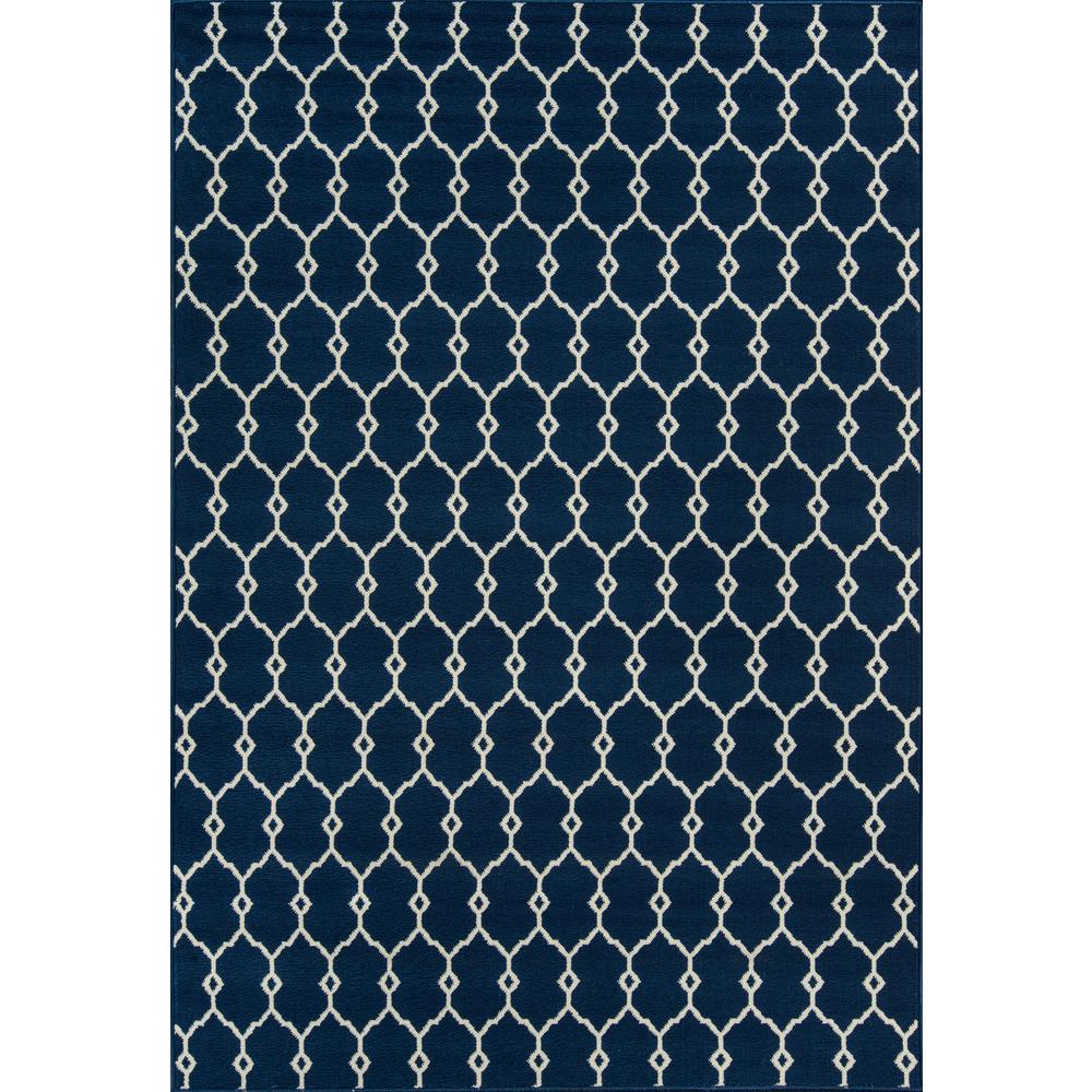 Contemporary Rectangle Area Rug, Navy, 3'11" X 5'7"