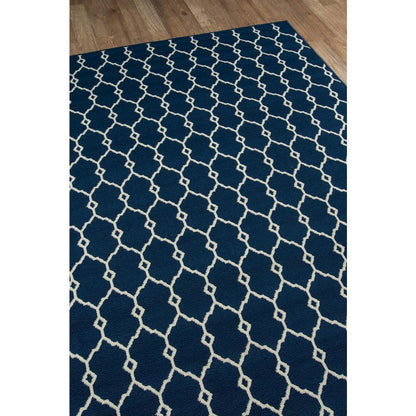 Contemporary Rectangle Area Rug, Navy, 3'11" X 5'7"