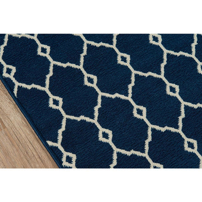 Contemporary Rectangle Area Rug, Navy, 3'11" X 5'7"