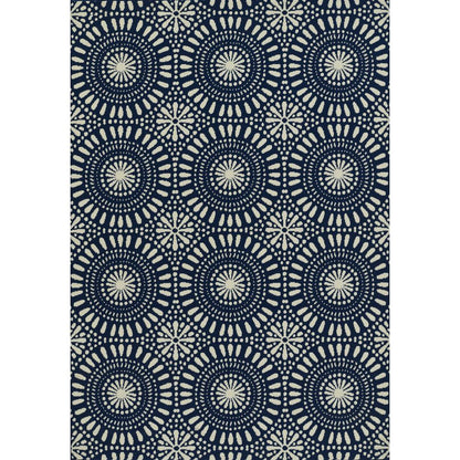 Transitional Rectangle Area Rug, Navy, 3'11" X 5'7"