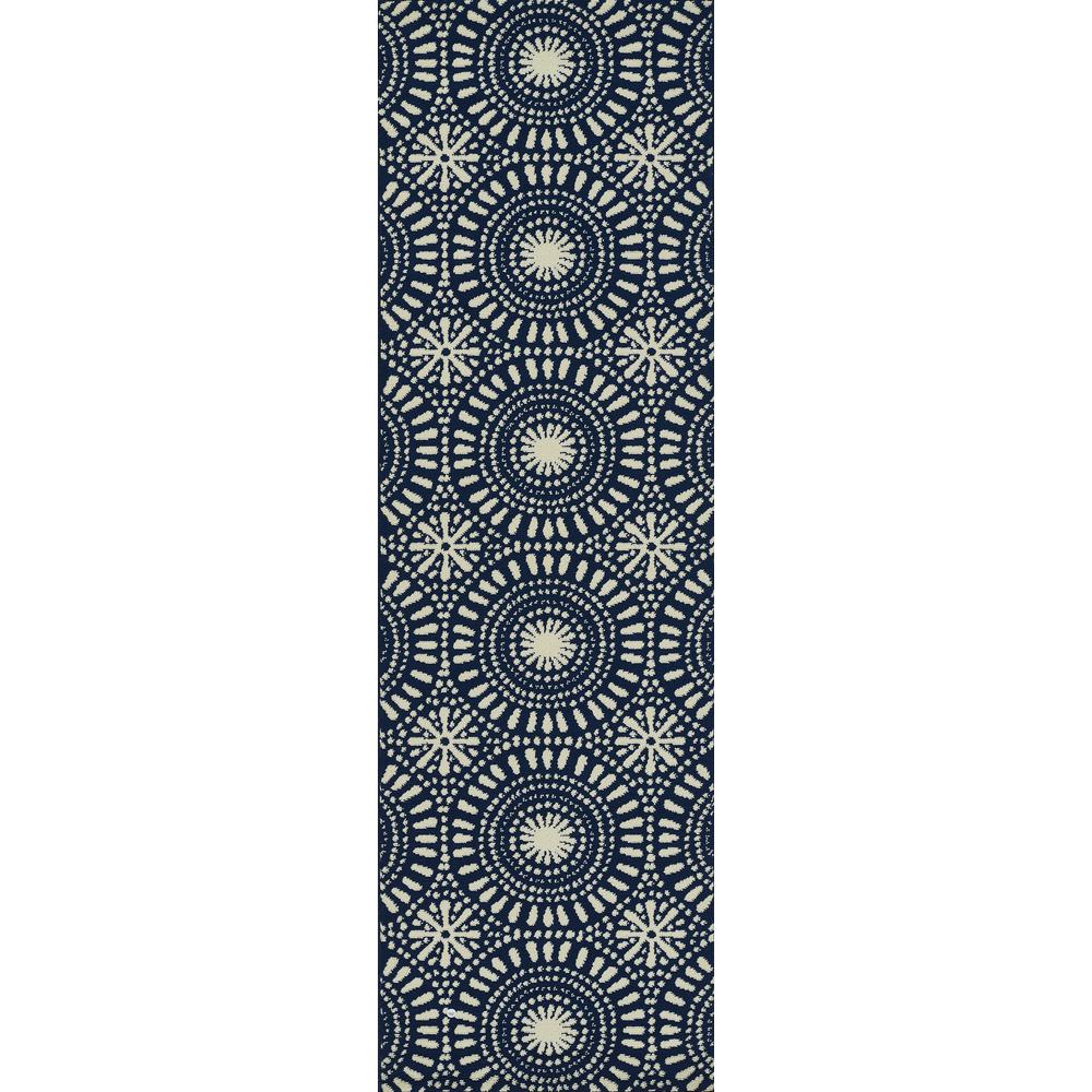 Transitional Rectangle Area Rug, Navy, 3'11" X 5'7"