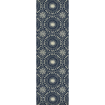 Transitional Rectangle Area Rug, Navy, 3'11" X 5'7"