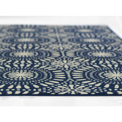 Transitional Rectangle Area Rug, Navy, 3'11" X 5'7"