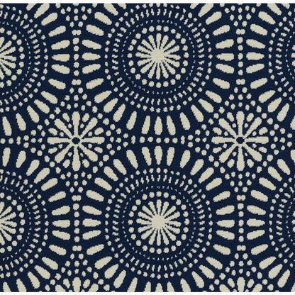 Transitional Rectangle Area Rug, Navy, 3'11" X 5'7"
