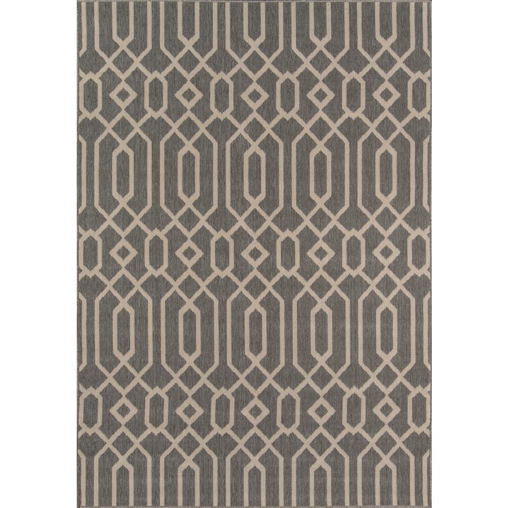 Contemporary Rectangle Area Rug, Grey, 3'11" X 5'7"