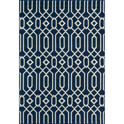Contemporary Rectangle Area Rug, Navy, 3'11" X 5'7"