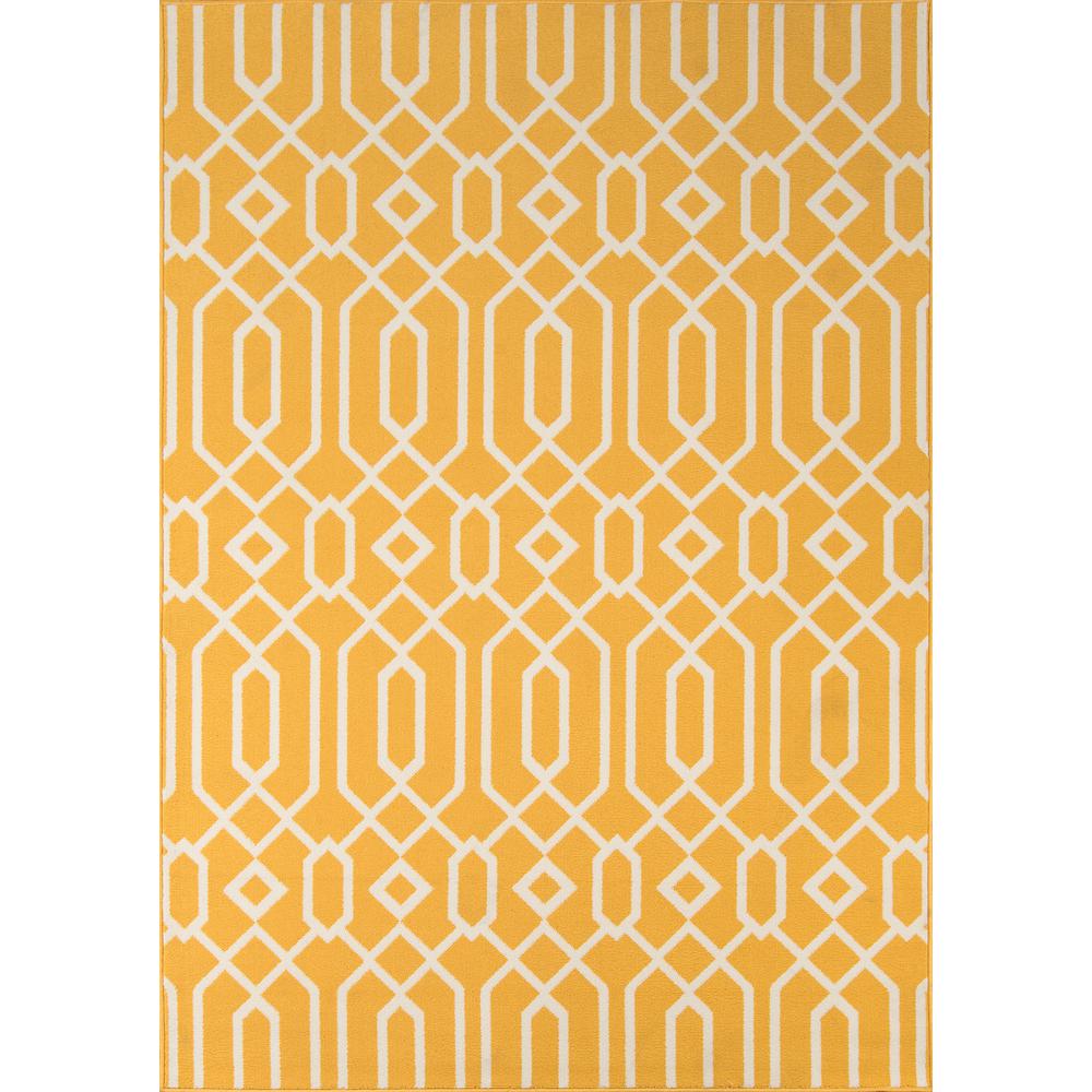 Contemporary Rectangle Area Rug, Yellow, 3'11" X 5'7"