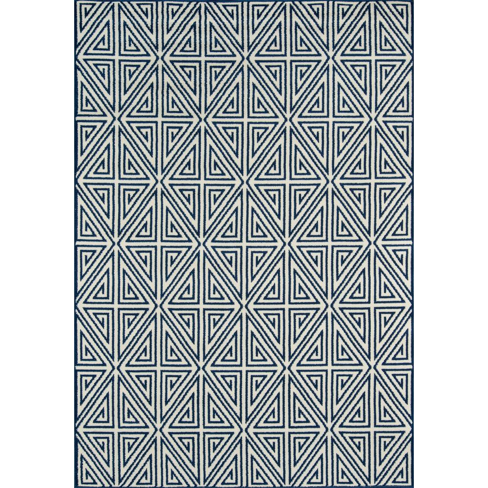 Contemporary Rectangle Area Rug, Navy, 3'11" X 5'7"