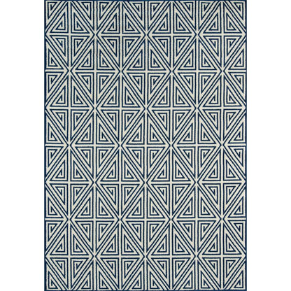 Contemporary Rectangle Area Rug, Navy, 3'11" X 5'7"