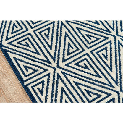 Contemporary Rectangle Area Rug, Navy, 3'11" X 5'7"