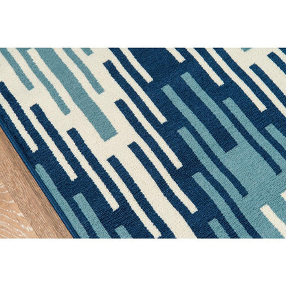 Contemporary Rectangle Area Rug, Blue, 3'11" X 5'7"