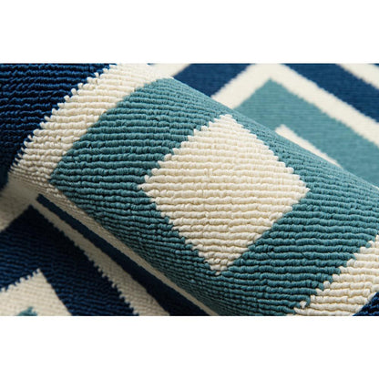 Contemporary Rectangle Area Rug, Blue, 3'11" X 5'7"