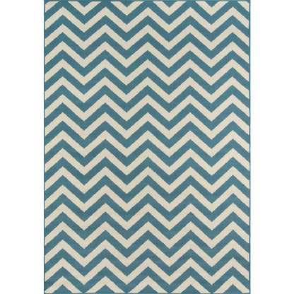 Contemporary Rectangle Area Rug, Blue, 3'11" X 5'7"