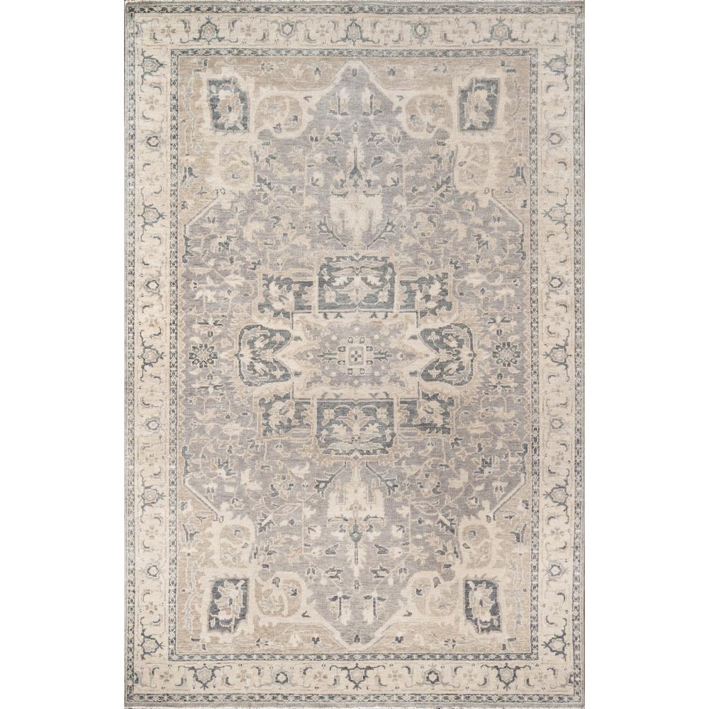 Traditional Rectangle Area Rug, Grey, 7'6" X 9'6"