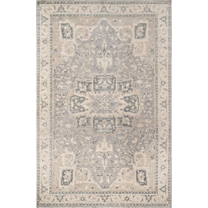 Traditional Rectangle Area Rug, Grey, 7'6" X 9'6"