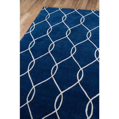 Contemporary Rectangle Area Rug, Navy, 5' X 7'6"