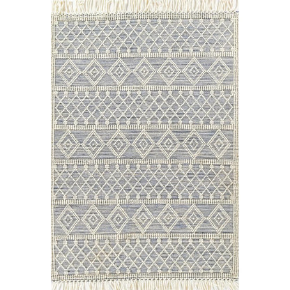 Contemporary Rectangle Area Rug, Blue, 3'6" X 5'6"