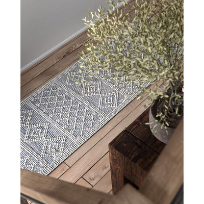 Contemporary Rectangle Area Rug, Blue, 3'6" X 5'6"