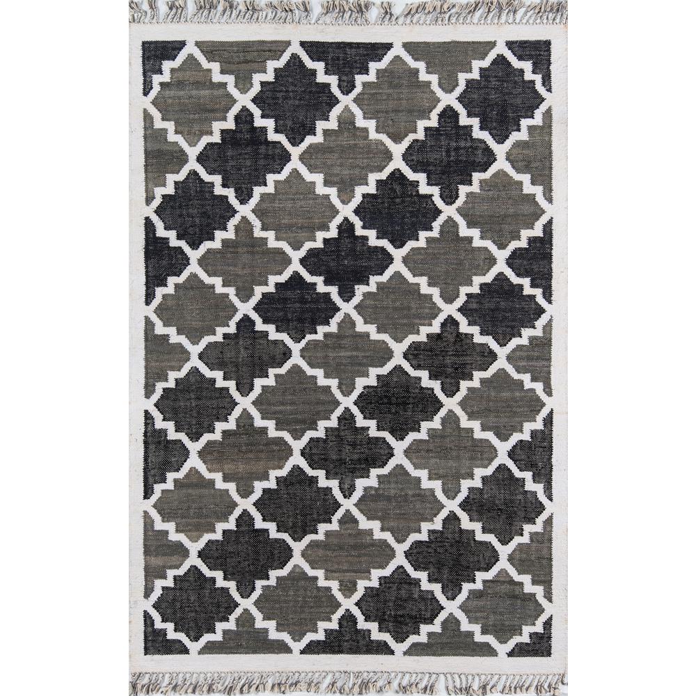 Contemporary Rectangle Area Rug, Charcoal, 3'3" X 5'3"