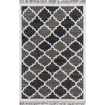Contemporary Rectangle Area Rug, Charcoal, 3'3" X 5'3"