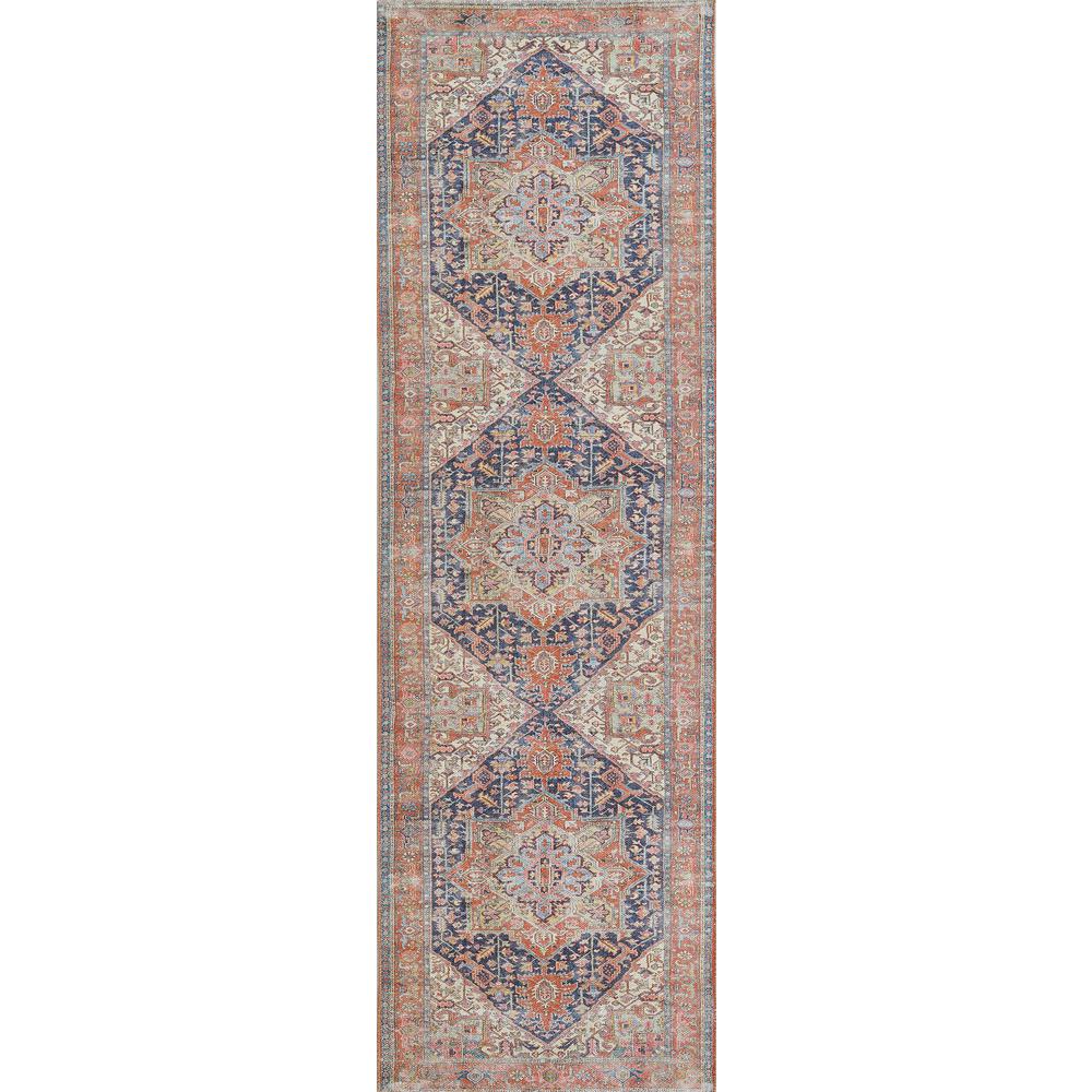 Traditional Rectangle Area Rug, Navy, 5'6" X 8'6"