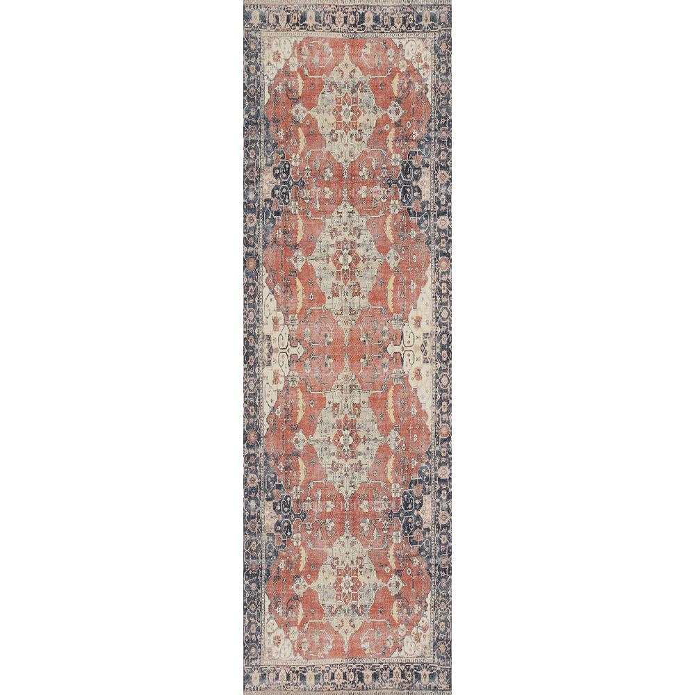 Traditional Rectangle Area Rug, Rust, 5'6" X 8'6"