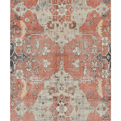 Traditional Rectangle Area Rug, Rust, 5'6" X 8'6"