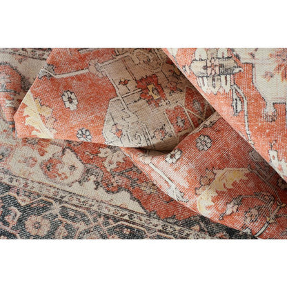 Traditional Rectangle Area Rug, Rust, 5'6" X 8'6"