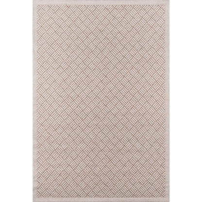 Contemporary Runner Area Rug, Tan, 2'7" X 7'6" Runner