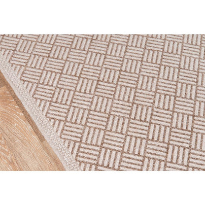 Contemporary Runner Area Rug, Tan, 2'7" X 7'6" Runner