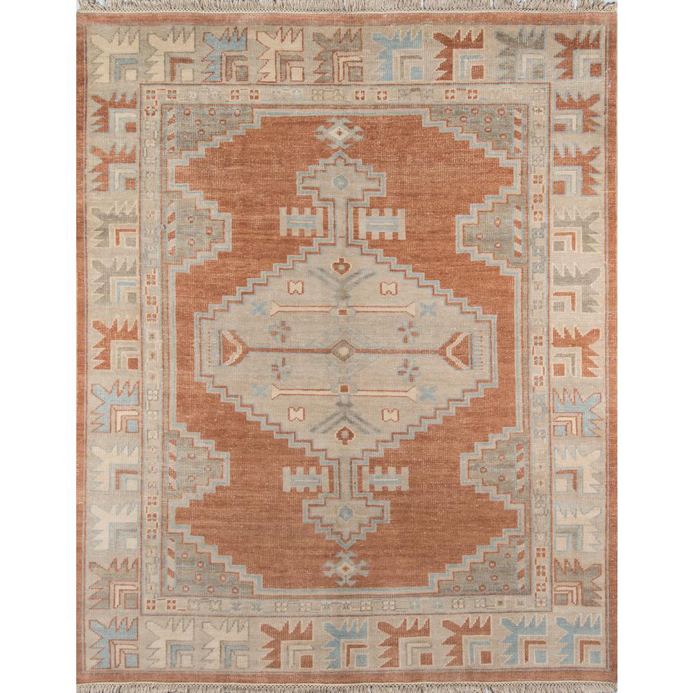 Traditional Rectangle Area Rug, Rust, 7'9" X 9'9"