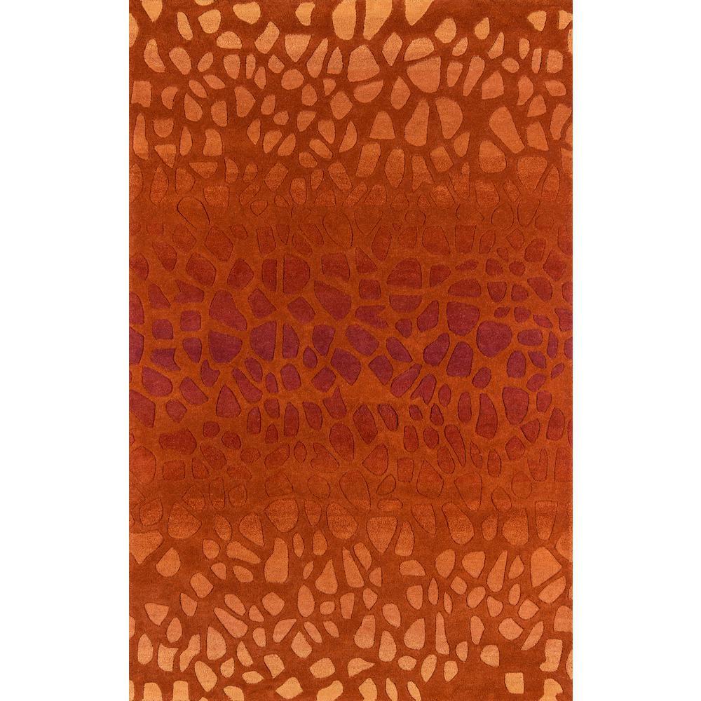 Contemporary Rectangle Area Rug, Paprika, 8' X 10'