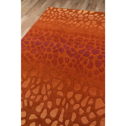 Contemporary Rectangle Area Rug, Paprika, 8' X 10'