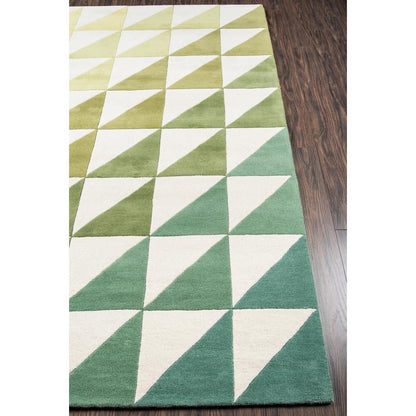 Modern Rectangle Area Rug, Lime, 8' X 10'