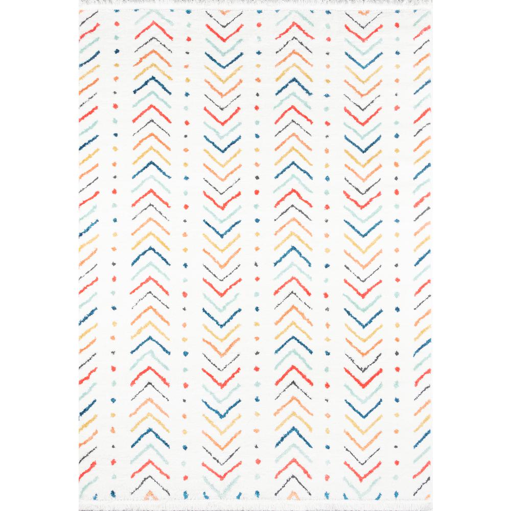 Modern Runner Area Rug, Multi, 2'3" X 7'6" Runner