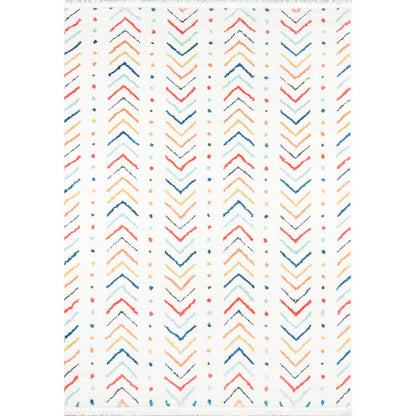 Modern Runner Area Rug, Multi, 2'3" X 7'6" Runner