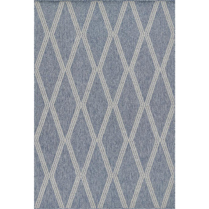 Transitional Rectangle Area Rug, Blue, 4'1" X 6'